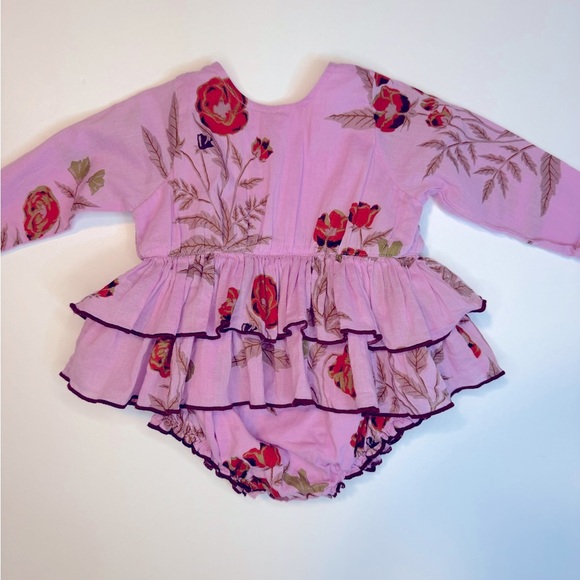 Pink Chicken Baby Girl’s Heidi Bubble Romper Size 0-3M - Picture 3 of 6